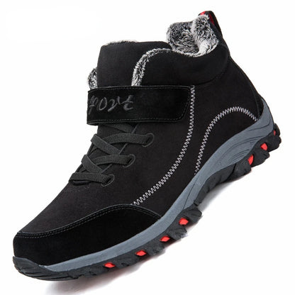 Waterproof Winter Men Boots Cow Suede Warm Snow Women Boots Men Work Casual Shoes High Top High-top Non-slip Ankle Boots