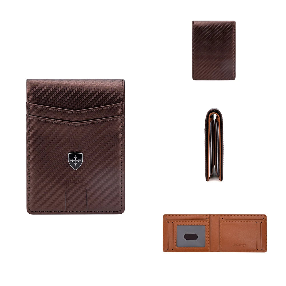 Slim Wallet for Men-Leather Money Clip Mens Wallets-RFID Blocking Front Pocket Bifold Credit Card Holder