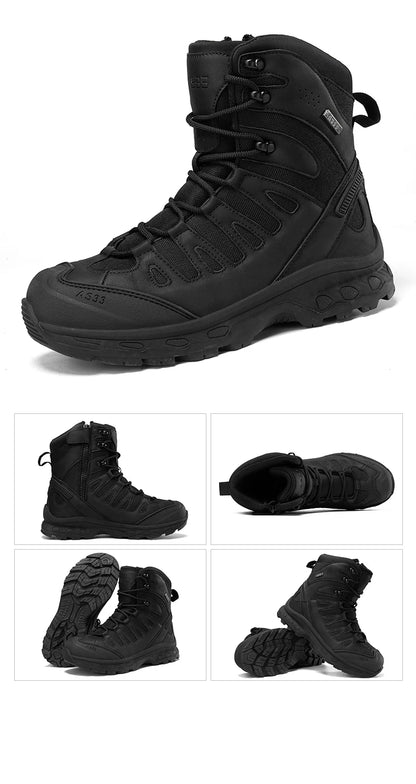 Men Tactical Boots Lace Up Brand Military Ankle Hiking Shoes Desert Work Army Boot Waterproof Size Plus Unisex Climbing Shoes