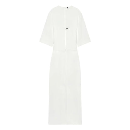 Women's Dress New Pleated Slit Midi Dress Spring Sexy Elegant Women's Long Dress