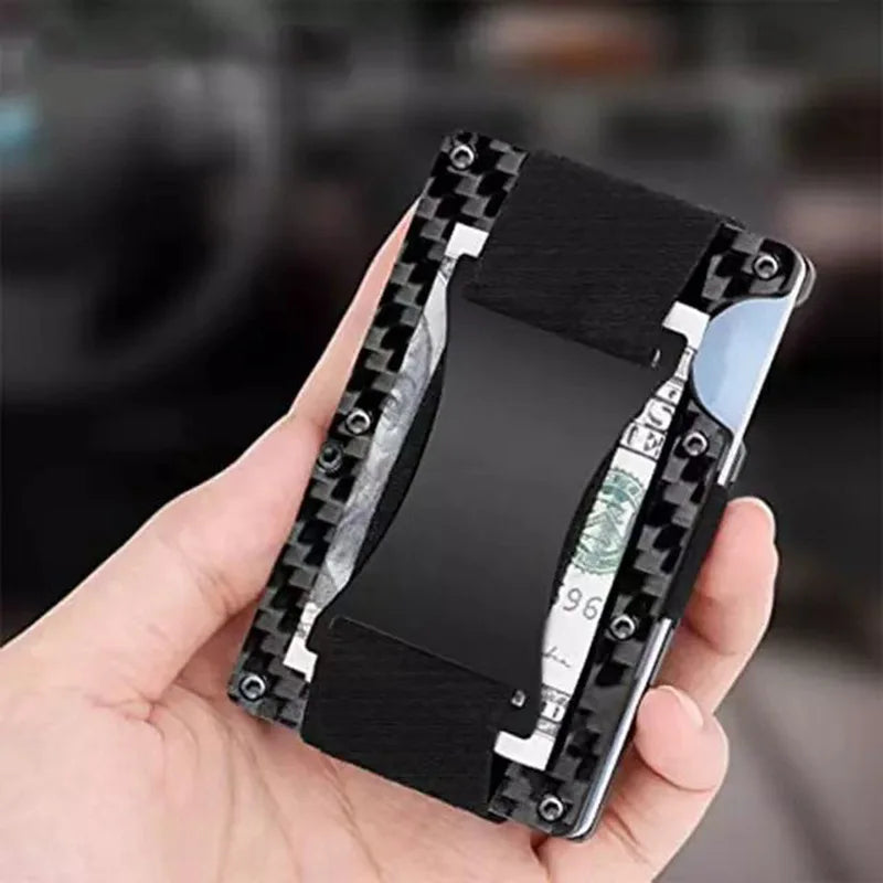 Étui portefeuille mini slim en fibre de carbone forgée, organisateur pour homme, Cartera Tarjetero Hombre, porte-cartes de crédit, cadeau de luxe