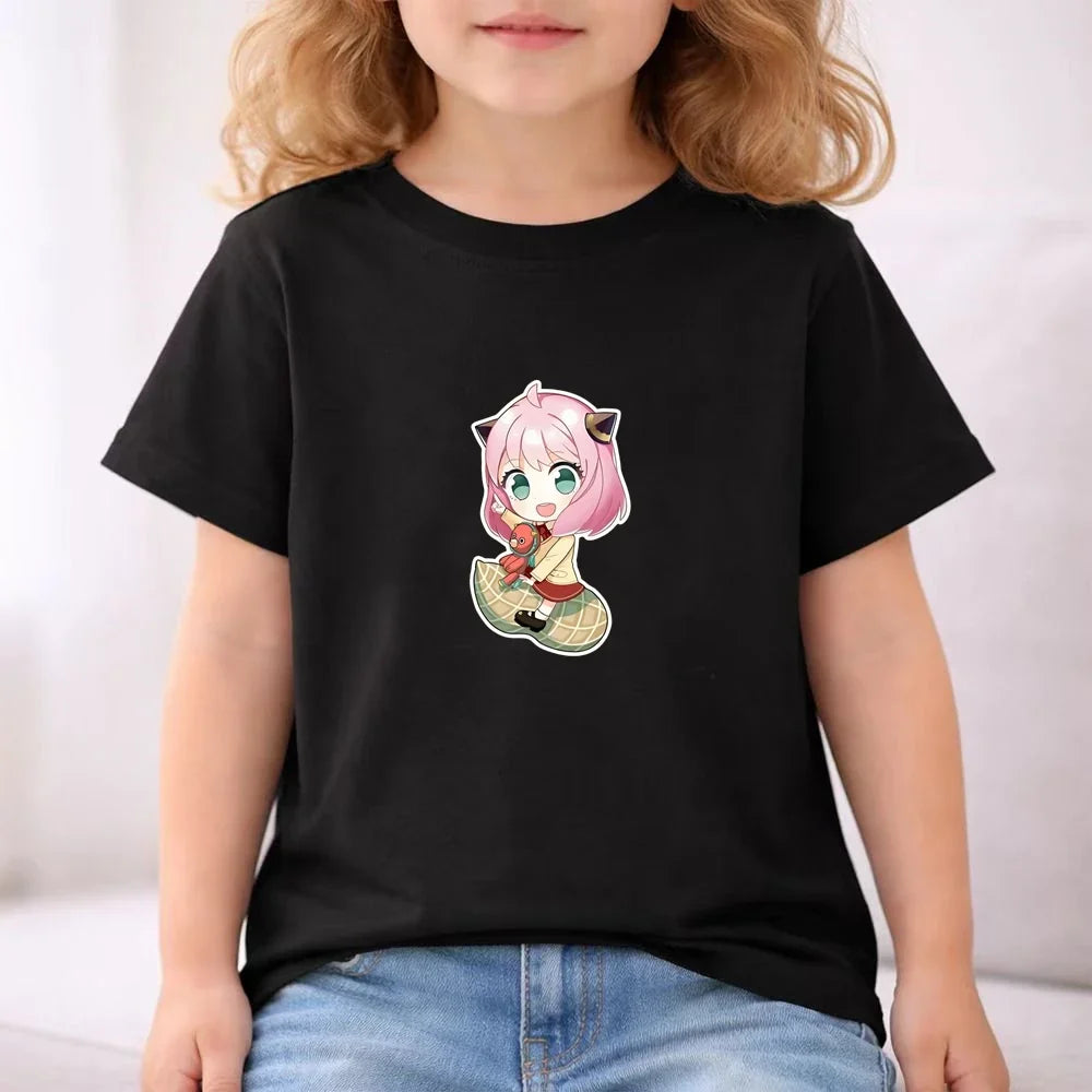 Kids Japanese Anime Spy X Family T-Shirt Sets cool Tops Boy Girls red Casual TShirt+Shorts Children's Summer Short Sleeve