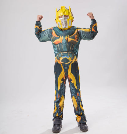 Halloween Boys Purim Optimus Muscle Prime Costume Robot Cars Jumpsuit Boy Superhero Book Week Child Fancy Dress