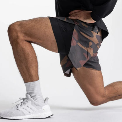 Mens Gym 2 in 1 Jogger Sport Short Pants Man Quick Dry Running Workout Basketball Shorts Male Gym Fitness Sweatpant Bottoms