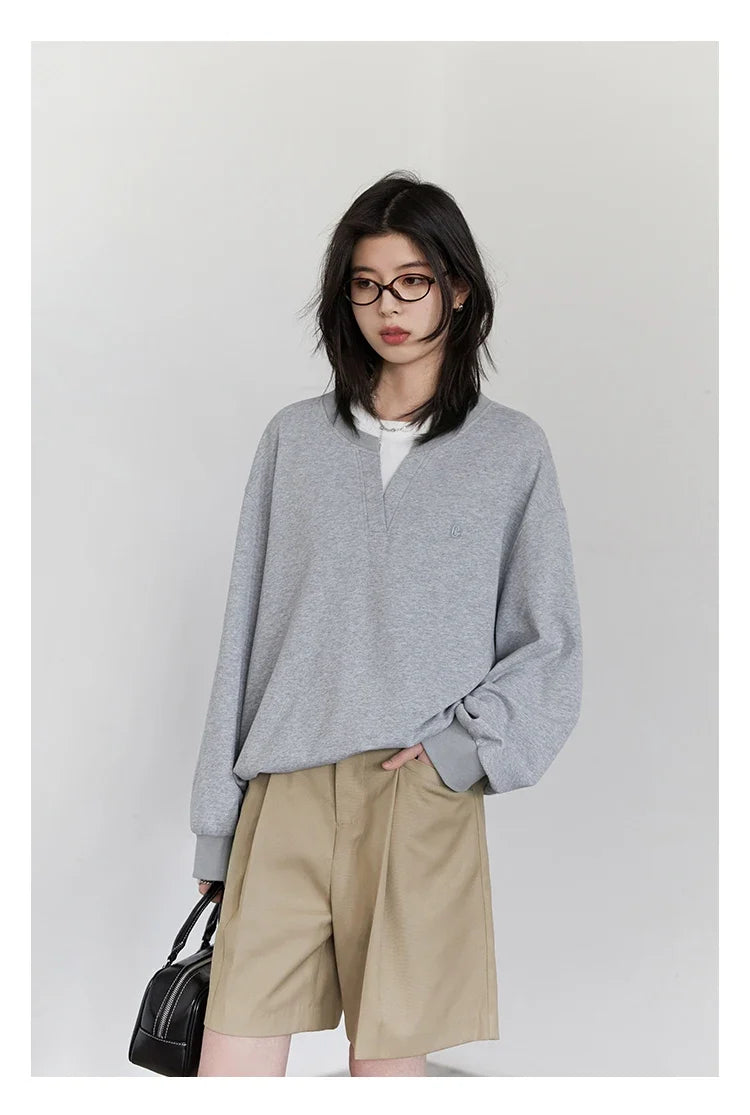 Korean Women Sweatshirts Loose Casual New Contrast Splicing Hoodie Female Top Woman T Shirt Pullover Spring Autumn 2025