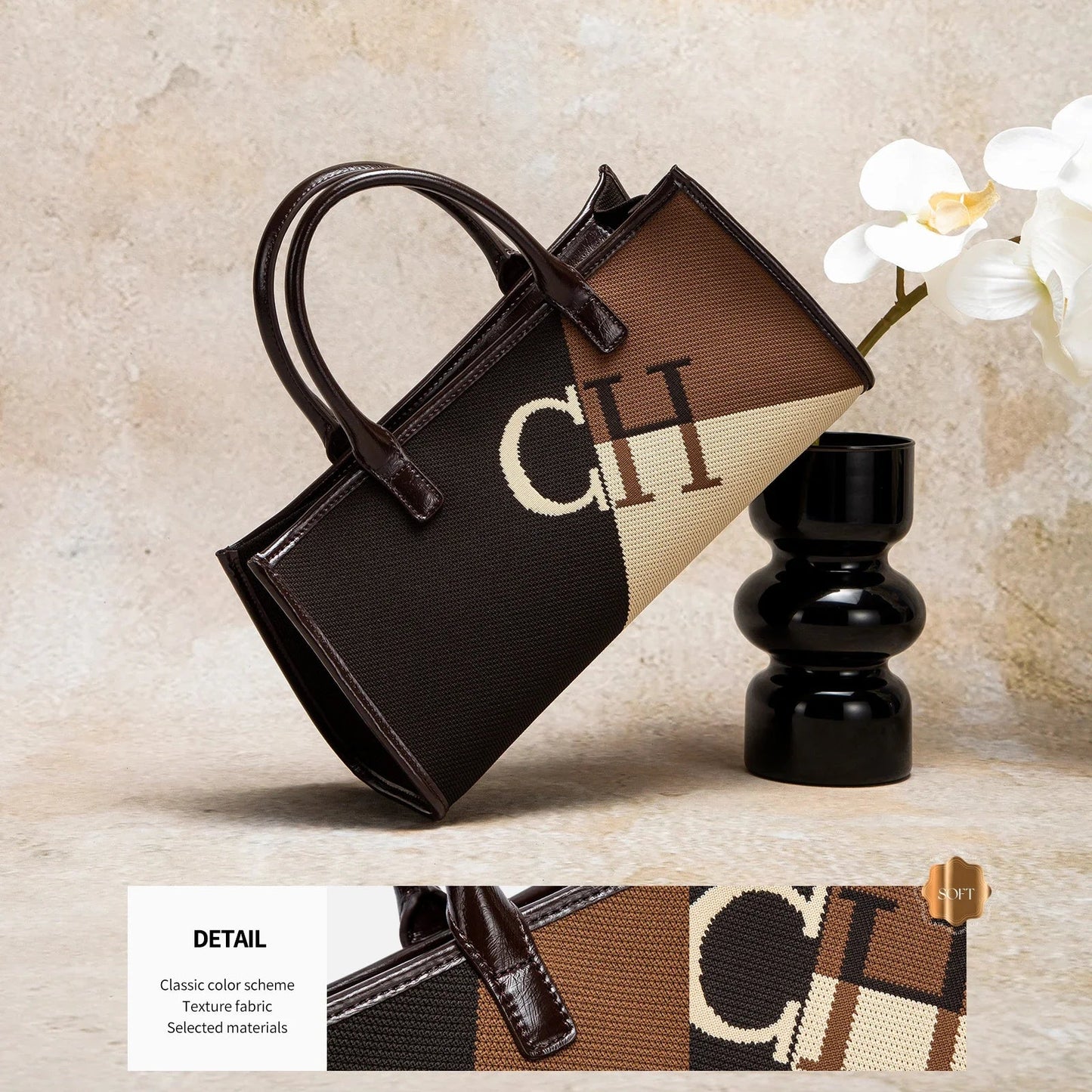 Large Capacity 2025 Women's Handbag Fashion Classic Color Blocked Business Commuter Retro Women's New Handbag