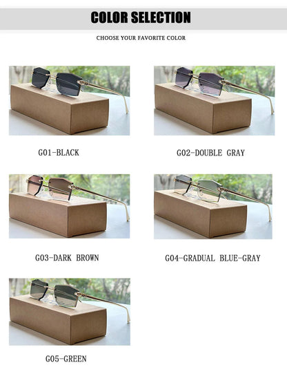 2026 Rimless Sunglasses Women Vintage Luxury Fashion Glasses Shades Dropshipping Luxe Lentes De Sol Mujer Lunette Soleil Femme