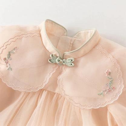 Children Mesh Dresses Girls Clothing Autumn Spring Baby Elegant Outdoors Dress Princess Party Long Sleeves DB1261009