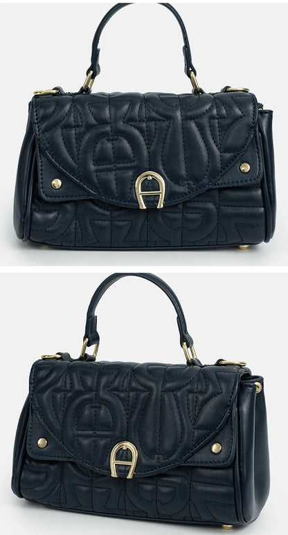 New Retro Women's Bag with Solid Color Letter Printing Exquisite Handbag, High-quality Multifunctional Niche Aesthetic Bag