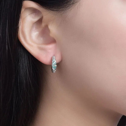 4*8MM Horse Eye D Color Blue Green Moissanite Earrings 100% 925 Sterling Silver For Women Top Quality