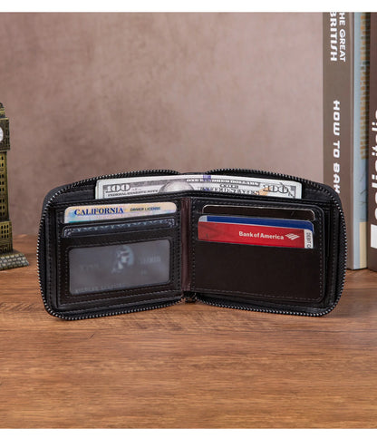 Classic Short Genuine Leather Men Wallets Fashion Coin Pocket Card Holder Men Purse Simple Quality Male Wallets