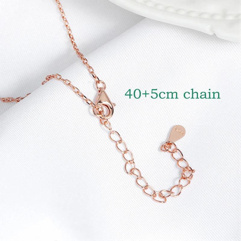 Certified 3*6mm Marquise Cut Moissanite Necklace 9 Gems Pendant Girls Gift Lab Diamond Chain 100% Real Pure 925 Silver