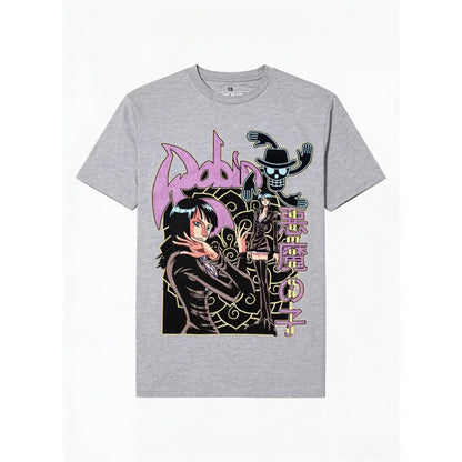 One Piece Nico Robin Unisex Pure Cotton T-shirt 2026 Summer Hot Anime Print American Loose Casual Parent-child Short Sleeved Top