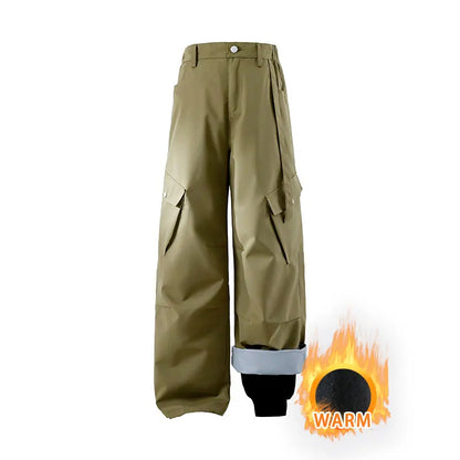 Outdoor Hiking Pants Woman 3 In 1 Removable Fleece Waterproof Camping Trousers Winter Large Pocket Windproof Cycling Travel Pant