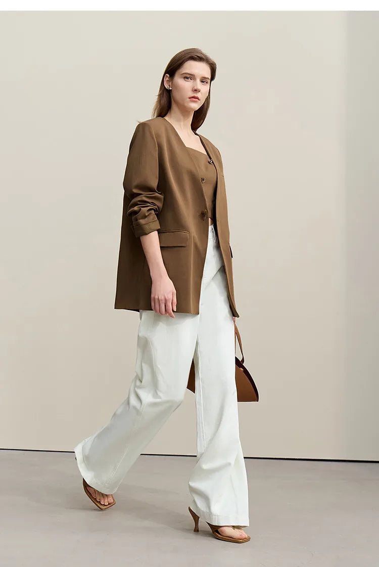 V-Neck Women's Jacket 2026 Autumn New Slim Sleeveless Vest Skirt Women's Separate Casual Elegant Women's Skirt 1262102 4