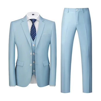 2026 Men's Purple Three Piece Set: Wedding/party/office Slim Fit Suit Jacket, Paired with Vest and Pants.European Sizes XXXS-XXL