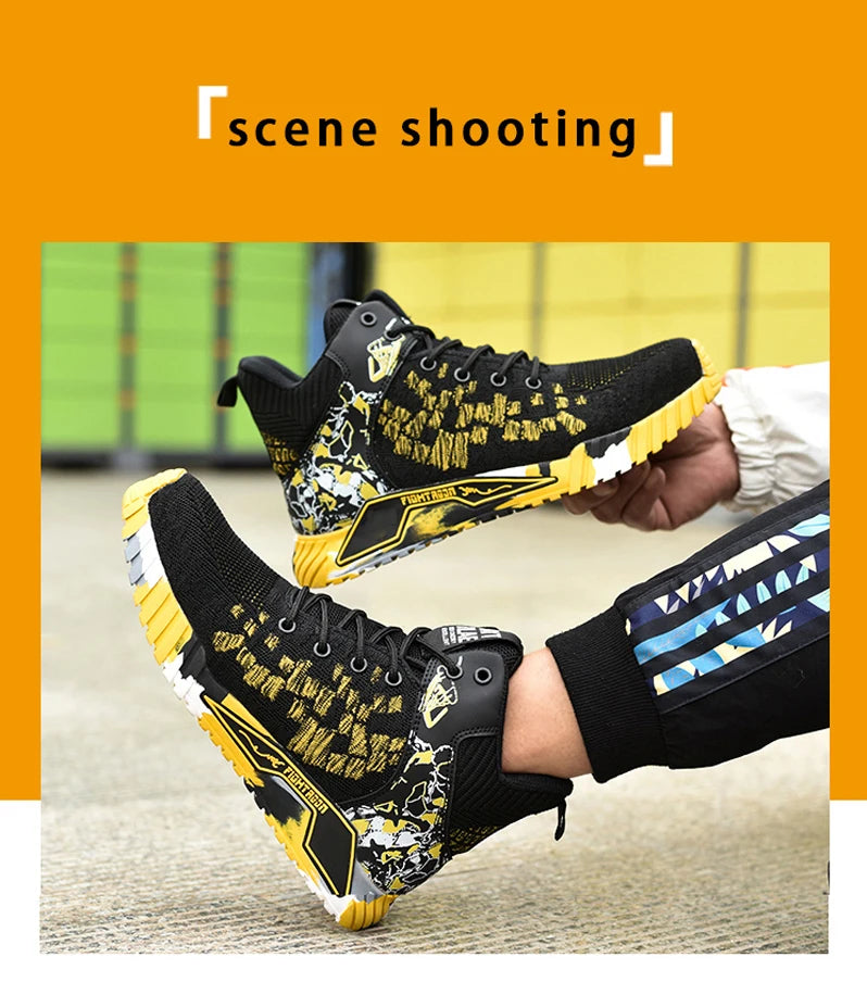 anti-slip work shoes high man safety shoes steel toe cap industrial work boots for women cheap man safety sneakers 48 49 50