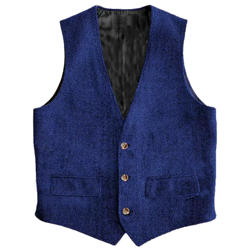 Men Vest Brown Herringbone Single Button Waistcoat Vintage Regular Slim For Wedding Banquet Work Business Casual Men Suit Vest