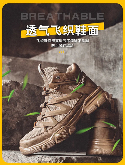 Male Work Boots Indestructible Safety Shoes Men Steel Toe Puncture-Proof Work Sneakers Male Shoes For Adult Work Shoes