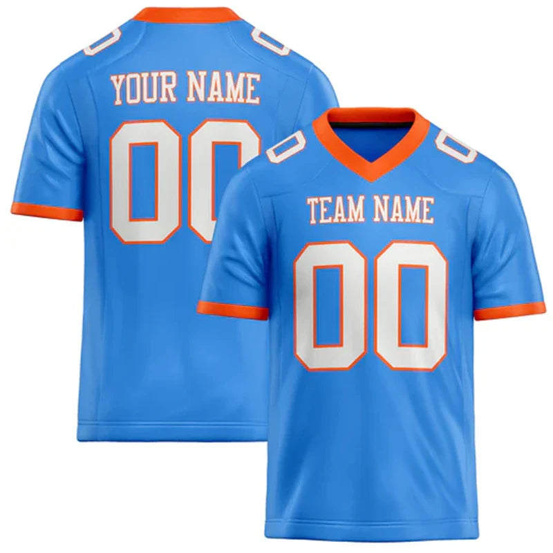Customized Team Name Number Name Rugby T-shirts Personalized DIY Electric Blue Mens Sports T Shirt Loose Quick Dry Team Uniforms