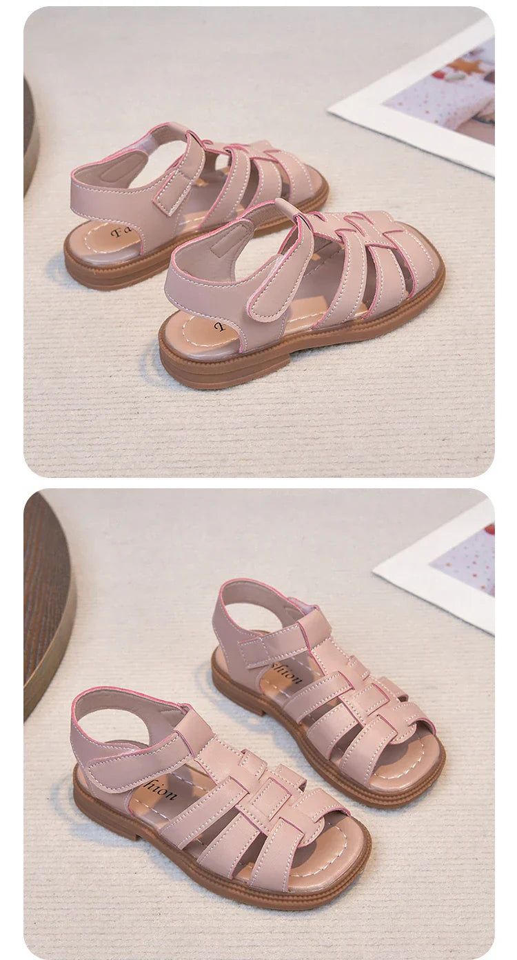 Kids Summer Sandals for Boys Girls Unisex Fashion Open Toes All Match Size 21-30 Children Beach Shoes Anti-skid Breathable Soft