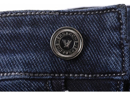 New Men's Comfortable Soft Business Fashion Straight Casual Denim Trousers Male Brand Clothing Light Luxury Stretch Slim Jeans