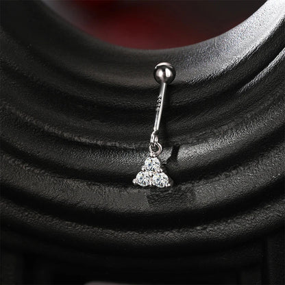 100% S925 Vertical Round Bead Piercing Moissanite Stud Earrings for Women Diamond Ear Cartilage Piercing Party Jewelry