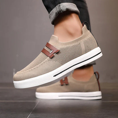 New Fashion Men Casual Shoes Lightweight Breathable Outdoor Walking Sports Shoes Driving Shoes Men Flat Canvas Shoes Large Size