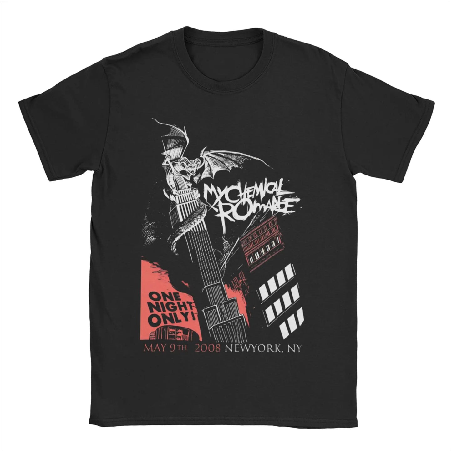 Men Women Mcr Band  Punk Rock T Shirt My Chemical Romance  100% Cotton Clothes Vintage Round Collar Tee Shirt Plus Size T-Shirt
