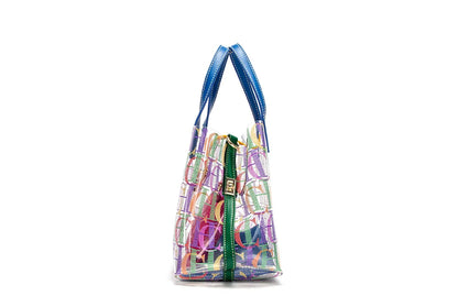 Women's High Capacity Tote Bag PVC Transparent Printed Letter Shopping Bag Crossbody Bag