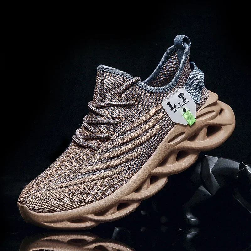 Mens Sport Shoes Breathable Lightweight Sneakers Outdoor Mesh Black Running Shoes Athletic Jogging Tenis Walking Shoes Man