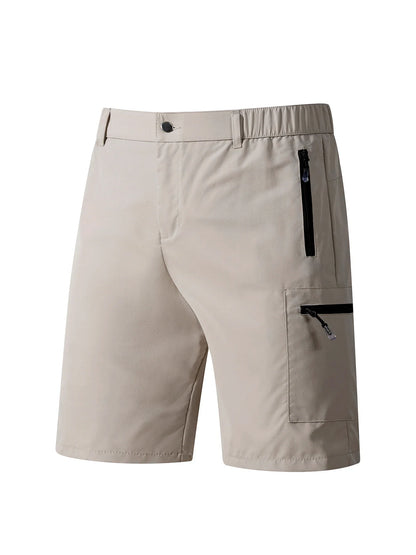 Men's Casual Shorts Business Social Quick Dry Shorts Breathable Relaxed with Zip Pocket Design Solid Color Shorts Streetwear