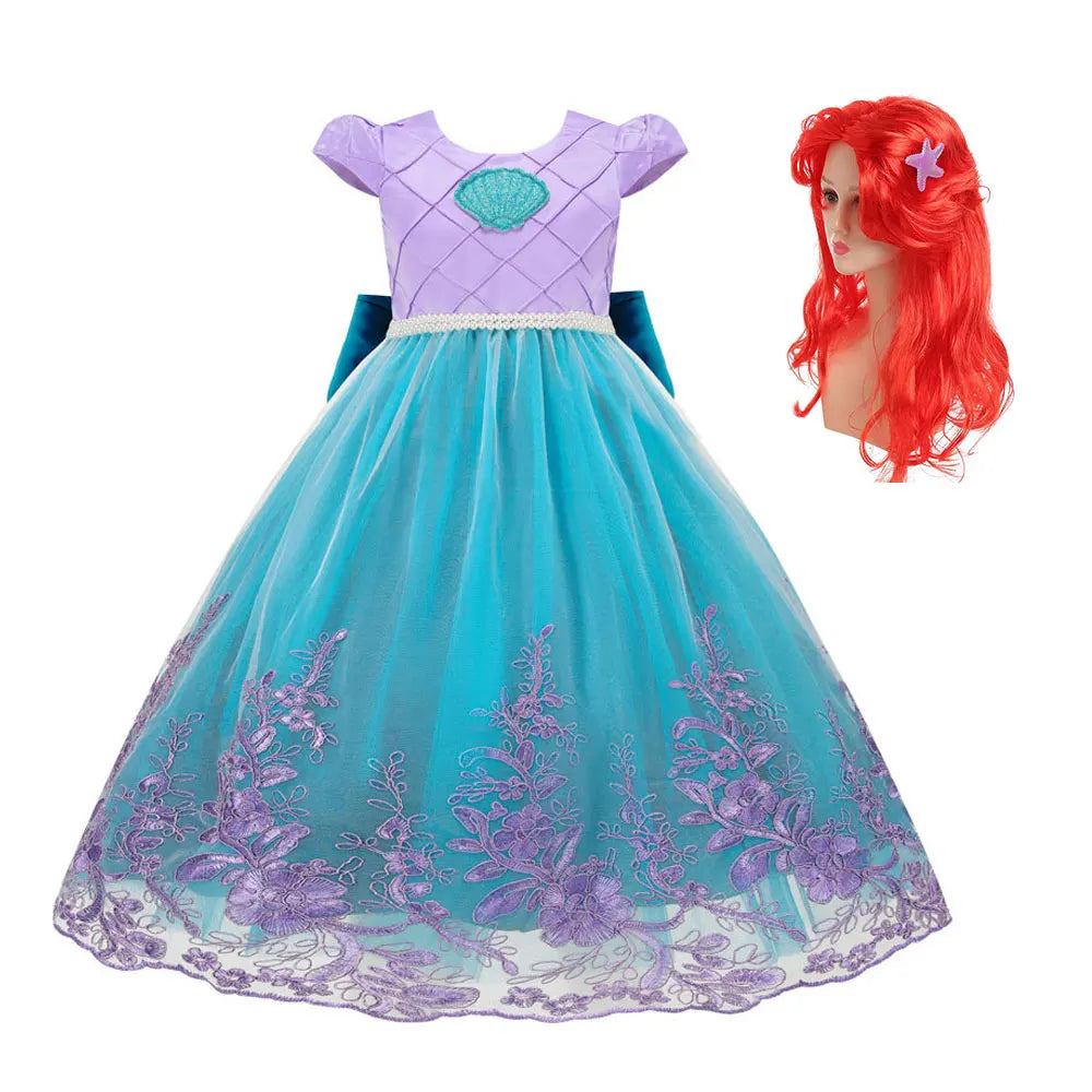 Photography Costume Girls Princess Birthday Party Little Mermaid Ball Gown Girl Ariel Puffy Dress Prom Festival Apparel Vestidos