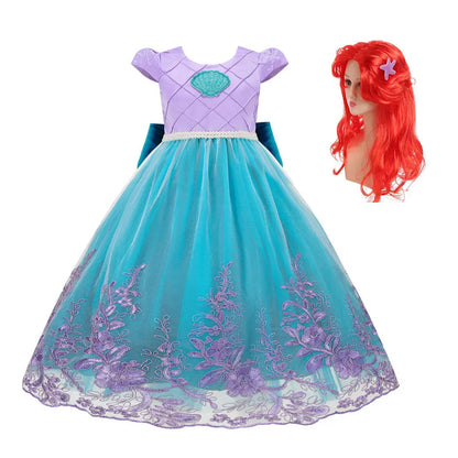 Photography Costume Girls Princess Birthday Party Little Mermaid Ball Gown Girl Ariel Puffy Dress Prom Festival Apparel Vestidos