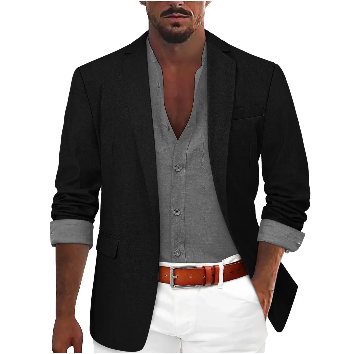 2026 Fashion Men's Clothing Business Casual Blazer Coats Classic Single Button Slim Fit Suit Jackets Elegant Gentleman Suit Tops