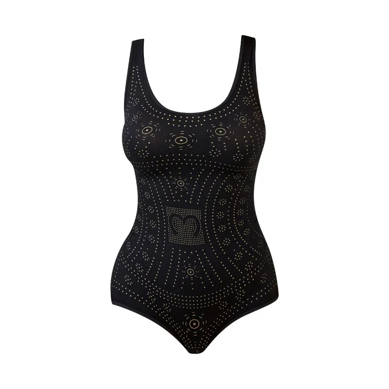 Seamless bodysuit printed plus size tummy control shapewear flat belly slimming full body shaper corset underwear women tank top