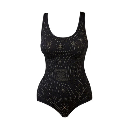 Seamless bodysuit printed plus size tummy control shapewear flat belly slimming full body shaper corset underwear women tank top