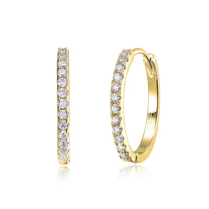 D VVS1 Hoop Moissanite Earrings for Women GRA Certified Brilliant Diamond Solid s925 Silver Plated 18k Wedding Earring