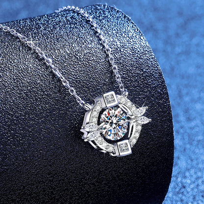 1CT Moissanite Pendant Necklace for Women  Certified 925 Sterling Silver Lab Diamond Neck Chain Party Jewelry Gifts
