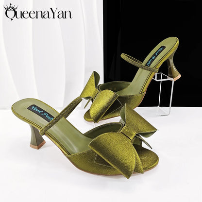 2025 Fashion Newest Arrival Lilac Pointed Toe Women Heel Shoes Matching Bag Set for Ladies Wedding Party Pump