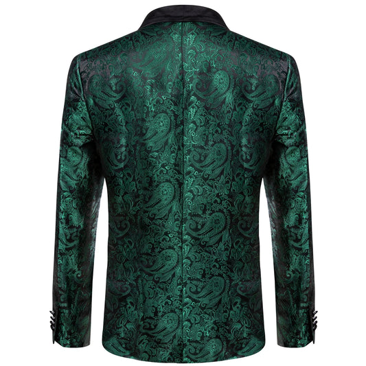 Men's Suits Blazer Green Red Silver Color Paisley Luxury Wedding Prom Business Banquet Suit Coat Men Clothing Jacket
