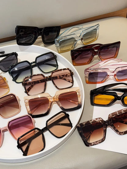 14Pcs Women's European and American Classic Popular Square Frame Unique Style Versatile Street Style Party Elegant Set Glasses