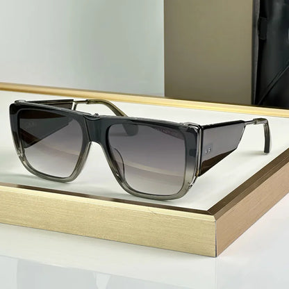 Luxury Big Squre Sunglasses with Side Shields for Men Women Acetate Top Quality Vintage Street Fashion UV400 Alloy with Case
