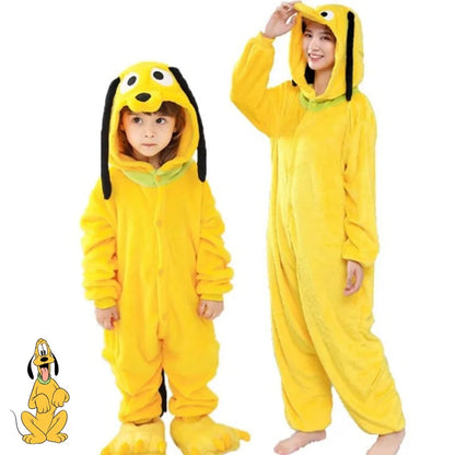 Pluto Cosplay Costume Onesie Kigurumi Kids Adult Zipper Cartoon Dog Pajamas Christmas Halloween Gift Soft Homewear Pyjama