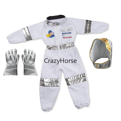 New Astronaut Boys Girls Cosplay Costume for Kids Spaceman Child Halloween Dress Up Children Rocket Jumpsuit Outfit Bodysuits
