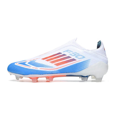 2712 Without-Lace Mens Soccer Shoes F50 SLIP-ON Non-Slip Turf Soccer Cleats Boys TF/FG Training Football Boots Chuteira Campo