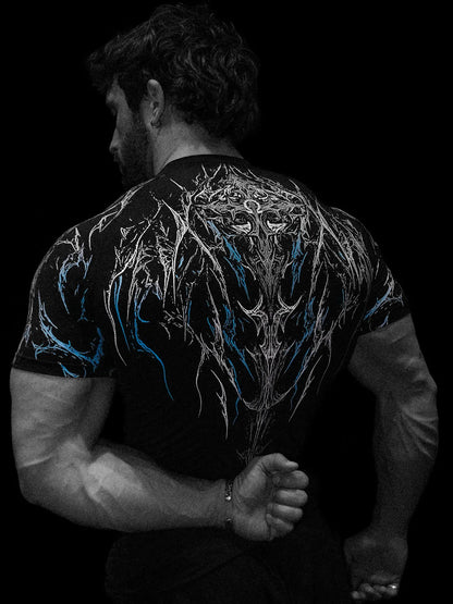 Dark Dragon Slayer Men's 2026 Summer New Fitness Clothes Speed Drying Running Printed Compression Clothes Sports T-shirt
