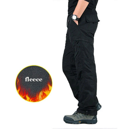 Tactical Fleece Pants Men Winter Outdoor Work Cargo Trousers Thicken Warm Baggy Long Trousers Male Multi-pocket Tactical Pants