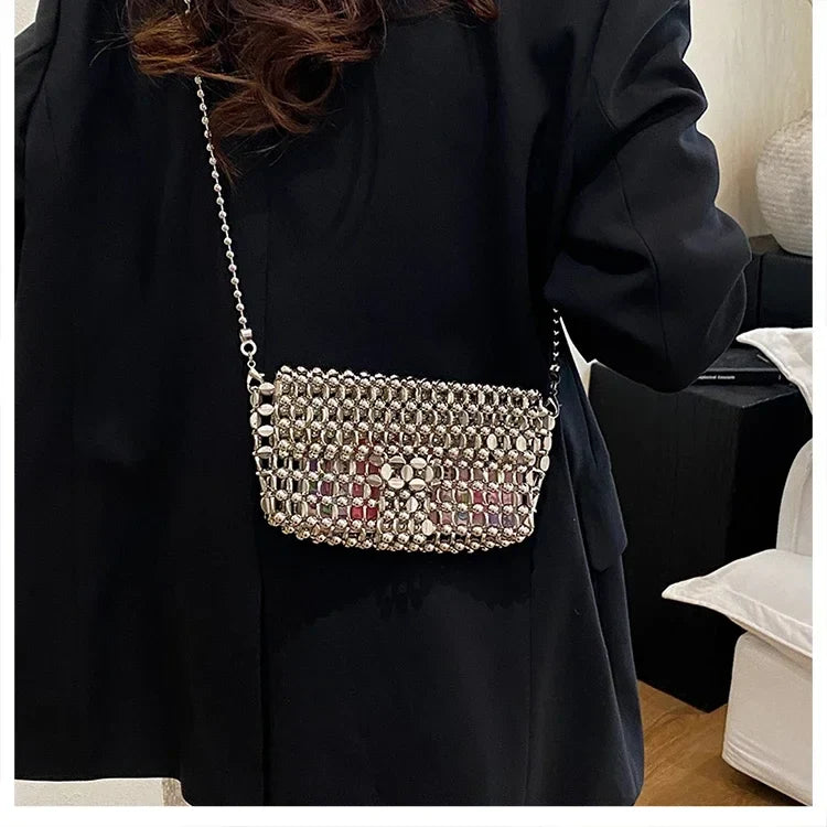 PU Sense of Luxury Solid Color Evening Bags Hollow Out Temperament 2025 Hot Sale Ladies Bags Versatile Fashion Shoulder Bags