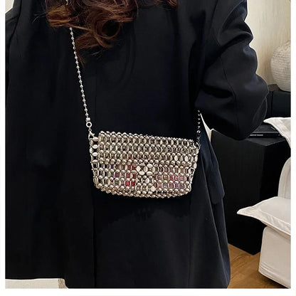 PU Sense of Luxury Solid Color Evening Bags Hollow Out Temperament 2025 Hot Sale Ladies Bags Versatile Fashion Shoulder Bags